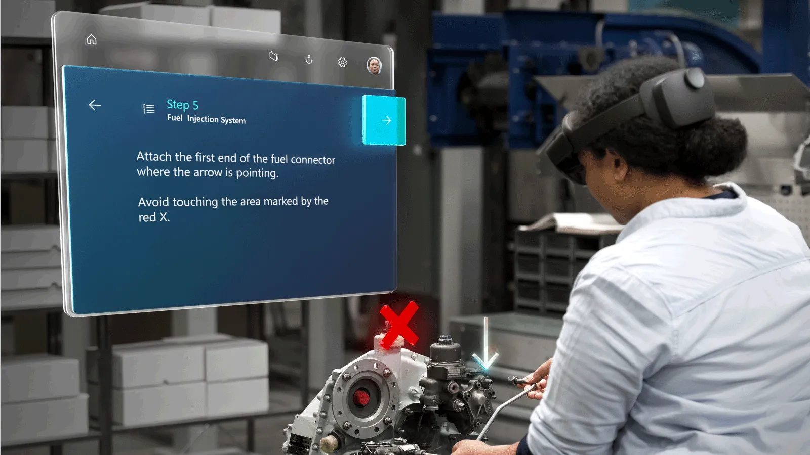 Guides sett fra HoloLens 2. Fotokreditt Microsoft.com