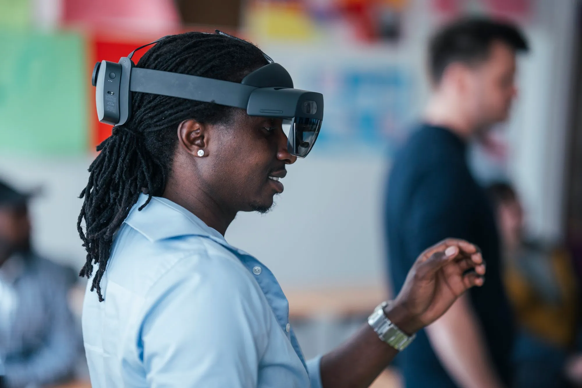 Testing av Hololens 2 med guides og andre løsninger for fjerndeling.Foto TECHLAB / Kay Tomas F. Bertheussen
